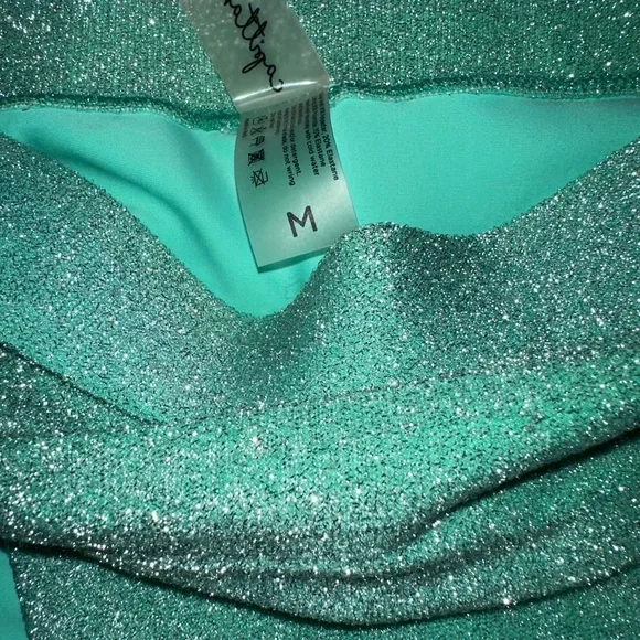 Capittana High Waist Bikini Bottom M Metallic Green Handmade BNWT - Picture 5 of 10